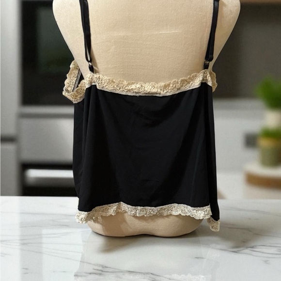 Lane Bryant Black and Pink Camis with Lace Trim. Pack of 2 - Picture 4 of 6